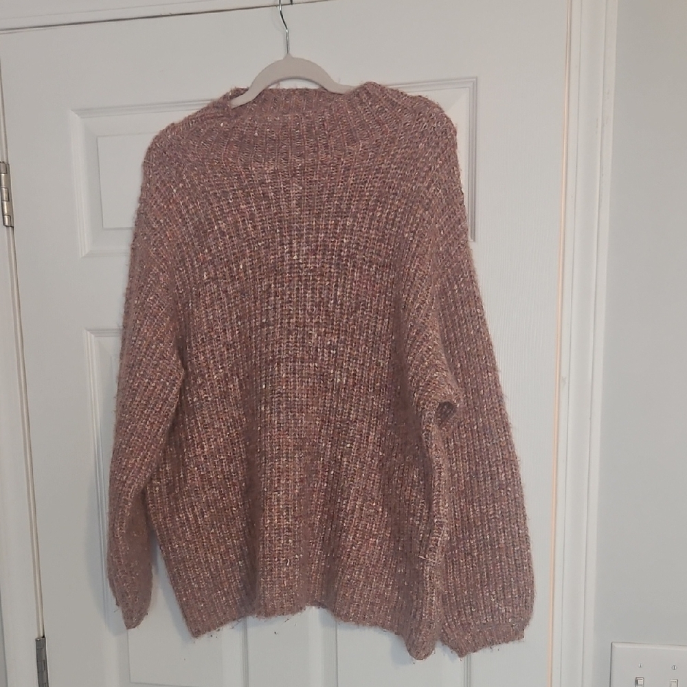 1X Falls Creek Pink Womens Fuzzy Oversized Sweater